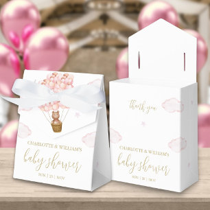 Wir können kaum warten Teddy Bär Rosa Baby-Party Geschenkschachtel