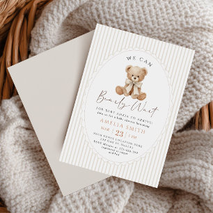 Wir können kaum warten Teddybär-Baby-Party Einladung