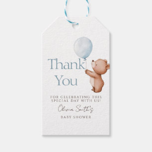 Wir können kaum warten Teddybär-Ballon Danke  Geschenkanhänger