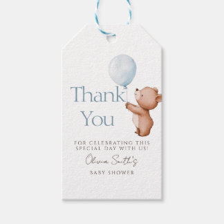 Wir können kaum warten Teddybär-Ballon Danke Geschenkanhänger