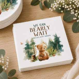 Wir können kaum warten Wald-Baby-Party Servietten