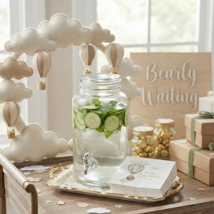 Wir können kaum warten Wasserfarbe Teddybär Baby-S Serviette