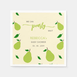 Wir können Pear Wait Birne Baby Dusche warten Serviette