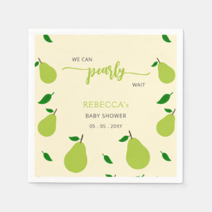 Wir können Pear Wait Birne Baby Dusche warten Serviette