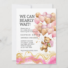 Wir können schon Abstrakt auf Rosa und Gold warten Einladung