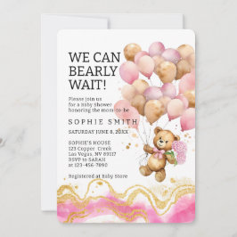 Wir können schon Abstrakt auf Rosa und Gold warten Einladung