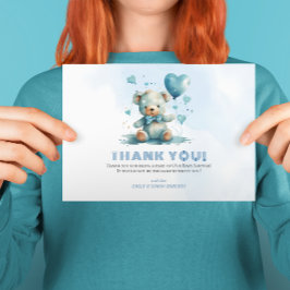 Wir können schon bald auf den blauen Teddy-Bär war Dankeskarte