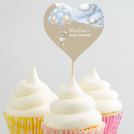 Wir können schon bald blaue Luftballon-Kuchentopfe Herz-Aufkleber