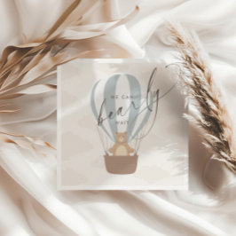 Wir können schon warten | Baby Boy Blue Balloon Du Serviette