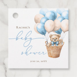 Wir können schon warten | Bear Balloon Blue Baby D Geschenkanhänger