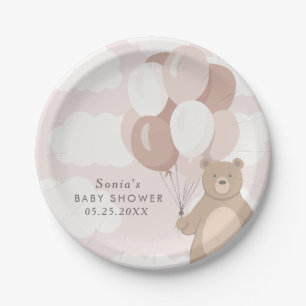 Wir können schon warten   Light Pink Girls Baby Du Pappteller