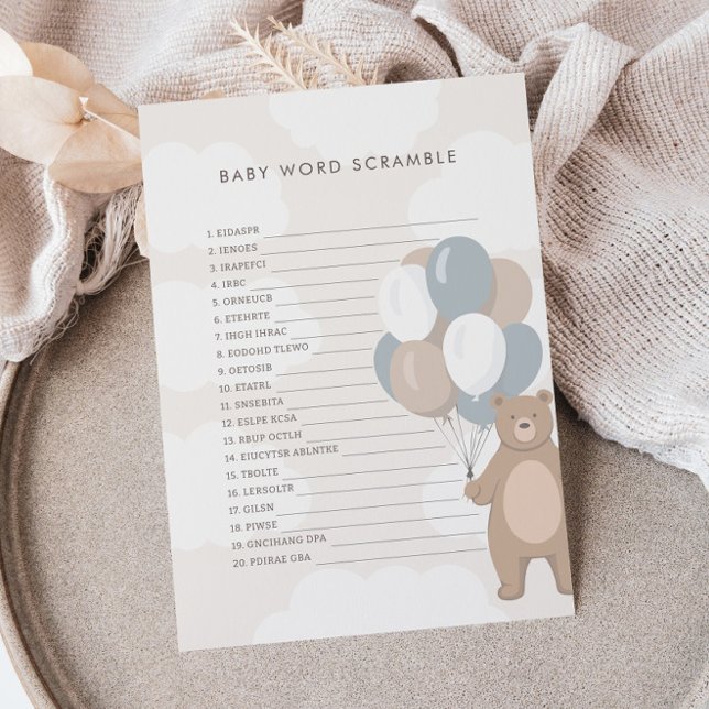 Wir können schon warten | Neutrales Baby-Word-Scra Begleitkarte (Von Creator hochgeladen)