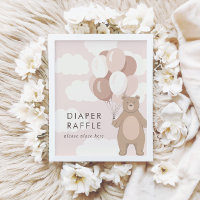 Wir können schon warten | Pink Baby Dusche Raffle