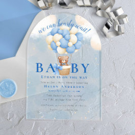 Wir können Teddy Bear Boy Baby Shooter schon warte Acryleinladungen