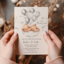 Wir können Teddy Bear Grey Boy Baby Dusche warten