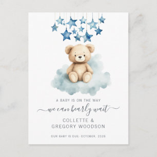 Wir können Teddybären auf Wolkenschwangerschaft fr Ankündigungspostkarte