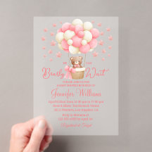 wir können warten, Baby Dusche Teddy pink