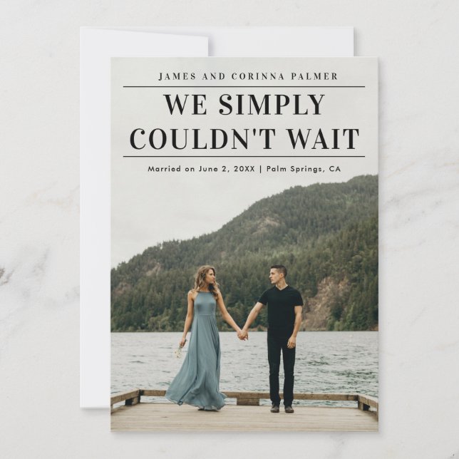 Wir konnten das Foto nicht Hochzeit warten Ankündigung (Vorderseite)