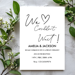 Wir konnten nicht warten, Hochzeitsempfangseinladu Einladung