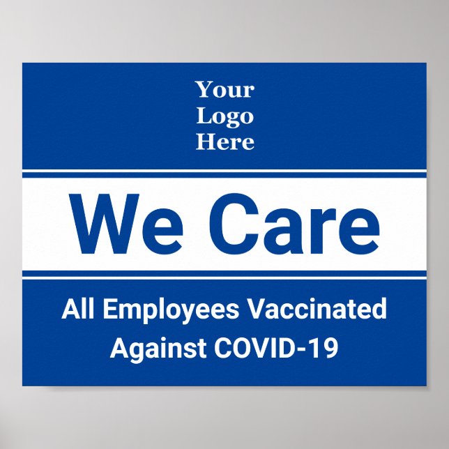 Wir kümmern uns um COVID-19 geimpfte Arbeitsplätze Poster (Vorne)