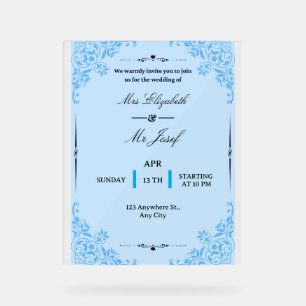 Wir laden Sie herzlich zur Hochzeit von Acrylschild