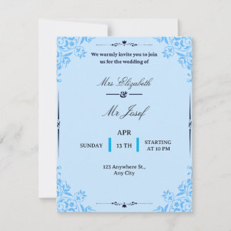 Wir laden Sie herzlich zur Hochzeit von  RSVP Karte