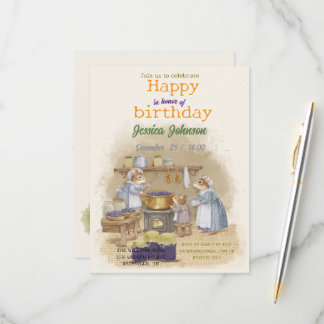 Wir laden Sie zu einer Kinderparty ein RSVP Karte