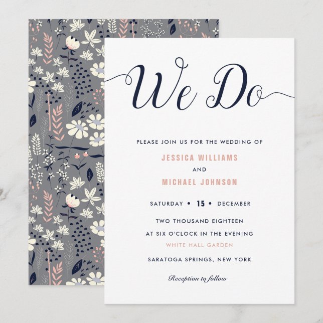 Wir laden zu Blumenhochzeiten ein Einladung (Vorne/Hinten)