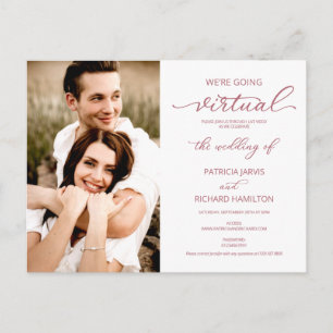 Wir laden zur virtuellen Hochzeitsfoto-Einladung e Postkarte