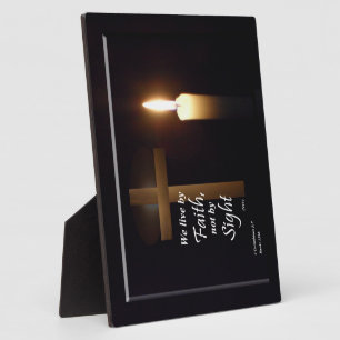 Wir leben von Faith Bible Verse Plaque Fotoplatte