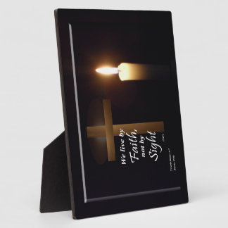 Wir leben von Faith Bible Verse Plaque Fotoplatte