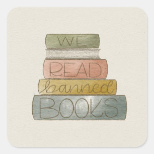 Wir lesen verbotene Bücher Quadratischer Aufkleber