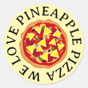Wir Liebe Ananas Pizzaaufkleber Runder Aufkleber