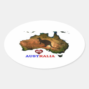 WIR LIEBE AUSTRALIEN OVALER AUFKLEBER
