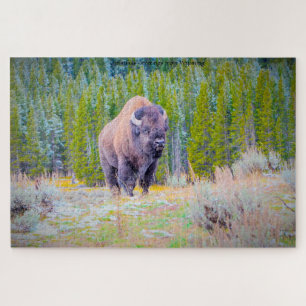 Wir Liebe Bison in Wyoming Jigsaw Puzzle