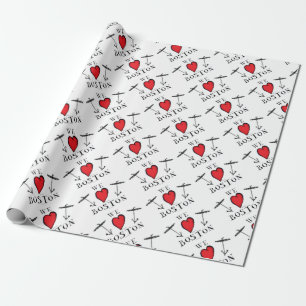 wir Liebe Boston Geschenkpapier