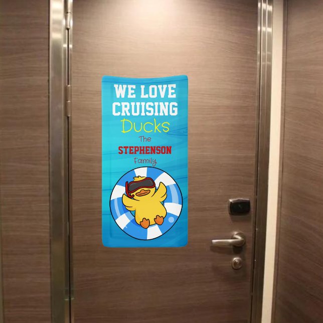 Wir Liebe Cruising Ducks Family Cruise Door Banner (Fun and cute Cruising Ducks Banner)