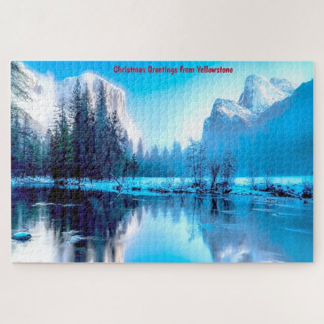 Wir Liebe den Winter in Yellowstone. Jigsaw Puzzle (Horizontal)