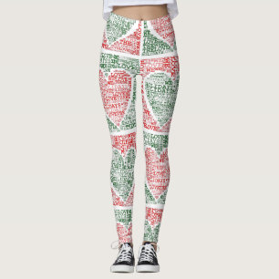 Wir Liebe der Holidays Red Green Hearts Yoga Pants Leggings