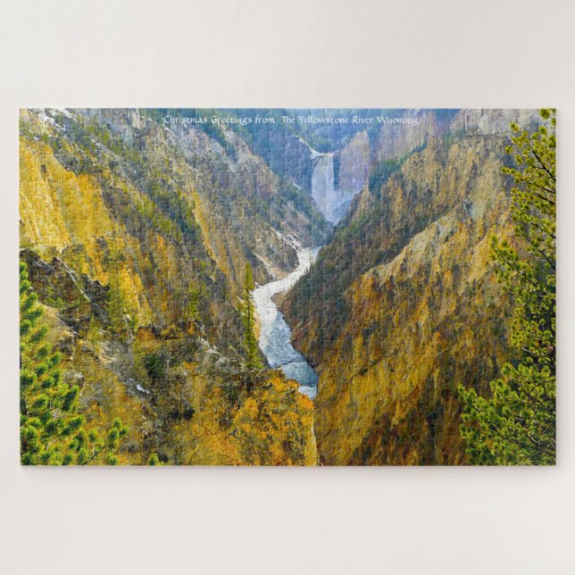 Wir Liebe des Yellowstone River Wyoming Jigsaw Puz (Horizontal)