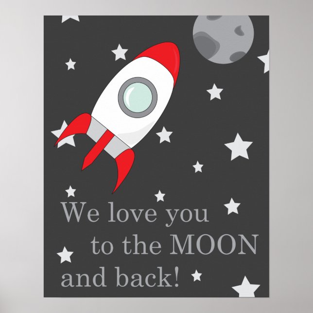 "Wir Liebe dich zum Mond und zurück" Poster (Vorne)