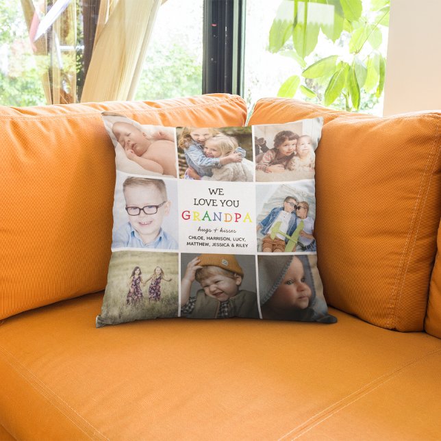 "Wir Liebe du" Großvater FotoCollage Keepake Kissen (Von Creator hochgeladen)