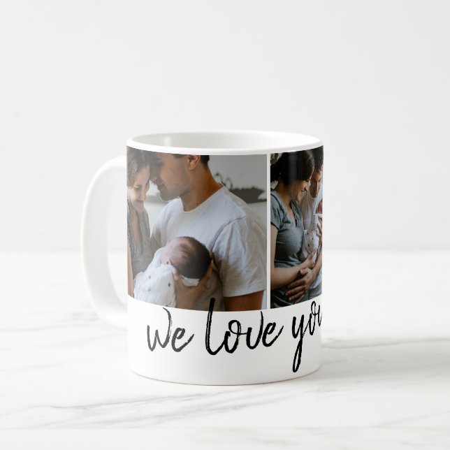 Wir Liebe, du Papa moderne Foto Vatertag Kaffeetasse (Vorderseite Links)