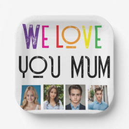 WIR LIEBE GIFT, EDIT ADD FOTO TILE RAINBOW WIR LIE PAPPTELLER