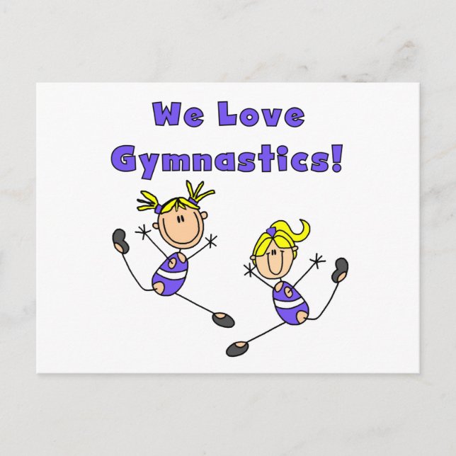 Wir Liebe Gymnastik Tshirts und Geschenke Postkarte (Vorderseite)