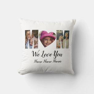 Wir Liebe Herz-Mama Hinzufügen von Fotos Namen Tex Kissen