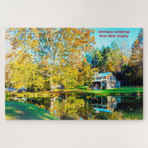 Wir Liebe Holzhütten West Virginia. Jigsaw Puzzle