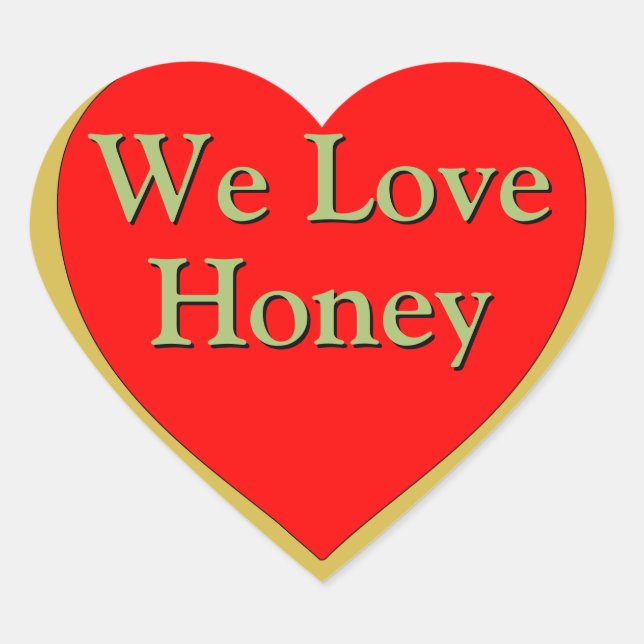 Wir Liebe Honey Golden Amber Herz-Aufkleber (Vorderseite)