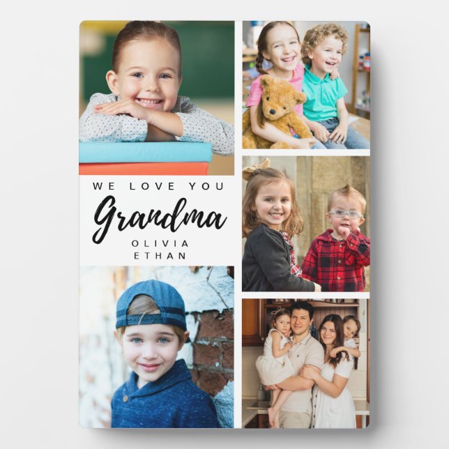Wir Liebe Ihnen Großmutter Kinder Name 5 FotoColla Fotoplatte (Vorderseite)