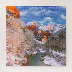 Wir Liebe Jungfrau Fluss Zion Park Utah Jigsaw Puz